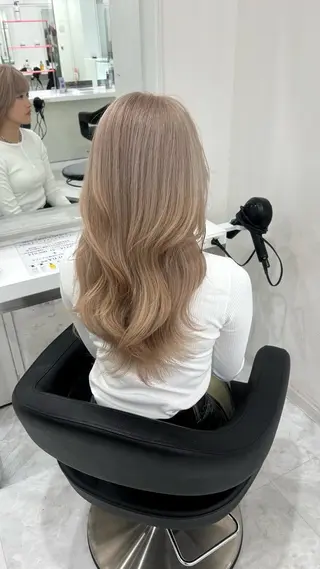 ロング カラー パーマ ヘアアレンジ メンズ キッズ ベージュブラウン 🎀Himari🎀のヘアスタイル