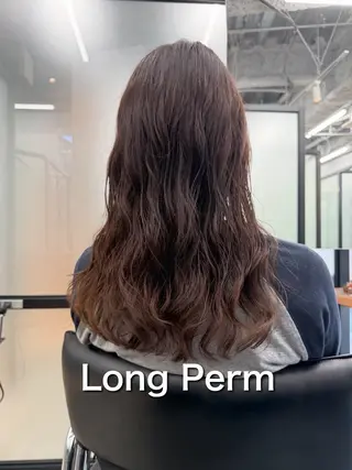 ロング パーマ ラフなパーマ 石川雄麻のヘアスタイル