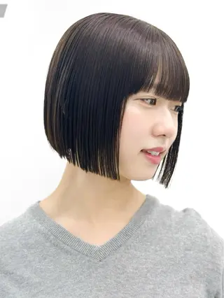 ショート カラー ヘアアレンジ 縮毛矯正🤍 盛れるボブ/ひかりのヘアスタイル