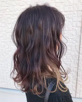 セミロング カラー 藤井 健のヘアスタイル