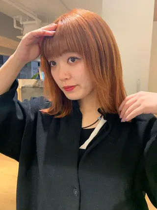 ミディアム カラー 美髪・シールエクステ ホソタニリョウコのヘアスタイル