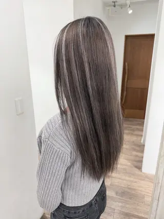 ロング カラー ハイライト⭐️上野 高広のヘアスタイル