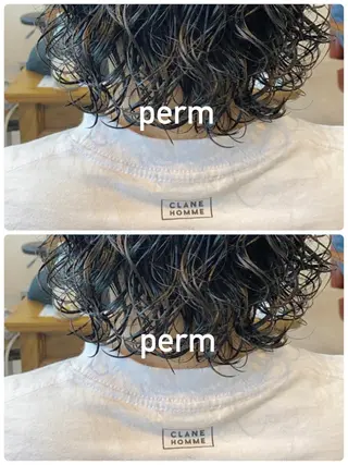 ミディアム パーマ ナチュラルなショート 北本空河のヘアスタイル
