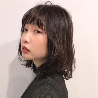 ミディアム レイヤー/大人ボブ| ワタナベ リョウカのヘアスタイル
