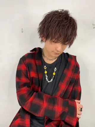 ショート カラー パーマ メンズ メンズ縮毛矯正 細谷碧海のヘアスタイル