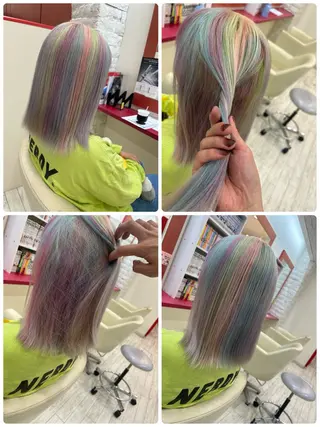 ロング カラー ヘアアレンジ 今村公介 ブリーチ特化、派手髪のヘアスタイル