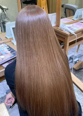 ロング カラー 吉良祐樹 艶カラー/縮毛矯正のヘアスタイル