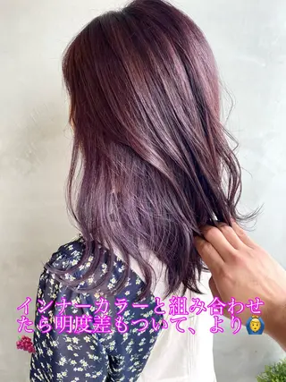 ミディアム カラー ヘアアレンジ ネイル マツエク・マツパ 夜23時まで予約🉑 reverieあきらのヘアスタイル