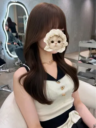 ロング ヘアアレンジ 大宮縮毛矯正🩵 レイヤー 佐藤和のヘアスタイル