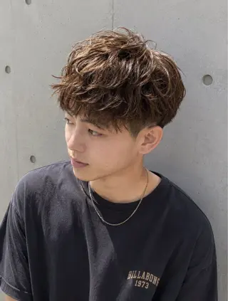 ショート パーマ メンズ 似合わせ×ケア 質感🫧シオンのヘアスタイル