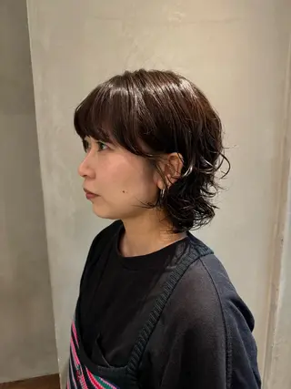 セミロング 新宿/顔周りカット +レイヤー＝しずく♩のヘアスタイル