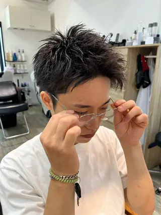 ショート メンズ フェード/韓国 原宿👑レンのヘアスタイル