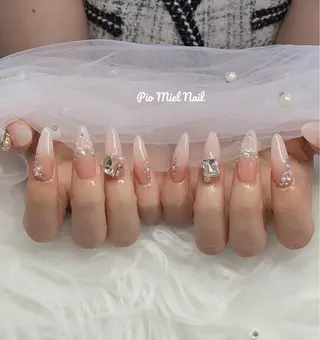 ミディアム HANA 長さだしのネイルデザイン