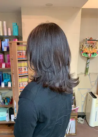 セミロング カラー 矢野 晃平のヘアスタイル