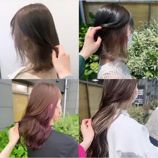 カラー アオリ/韓国風 ハイトーン/レイヤーのヘアスタイル
