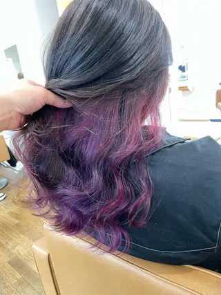 セミロング ブリーチ毛矯正.髪質 改善.髪にドラマをのヘアスタイル