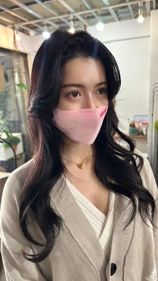 ロング カラー 韓国風レイヤーカット 上手く丁寧早い/マツのヘアスタイル