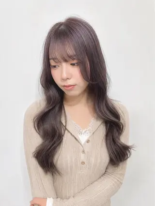 ロング カラー 透明感カラー |ベー ジュ|齊藤ひなののヘアスタイル