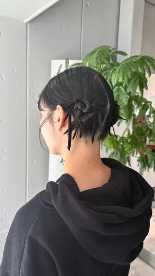 ショート ヘアアレンジ 明瀬 咲良🩰 ヘアセットのヘアスタイル