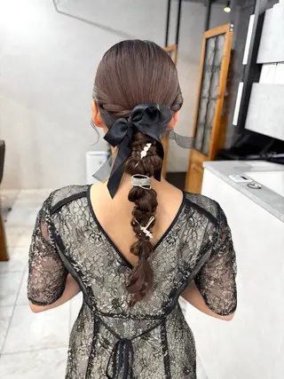 セミロング ヘアアレンジ 伊藤 栄子のヘアスタイル