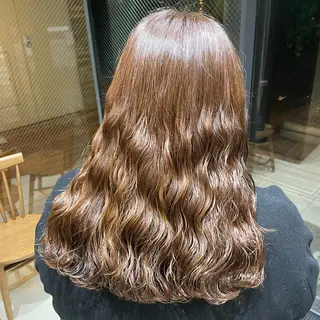 セミロング パーマ 韓国風パーマ🌿コテ 巻き風パーマ/るいのヘアスタイル