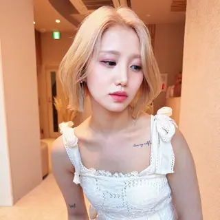 ミディアム カラー レイヤー/髪質改善 Lond ambreのヘアスタイル