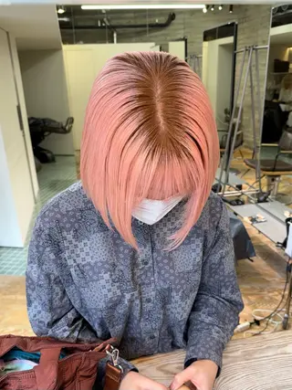 ミディアム カラー ハイトーン色落ち綺麗 /ボブ/ナカツヒカルのヘアスタイル