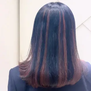 ミディアム カラー ハイトーンカラー シールエクステのヘアスタイル