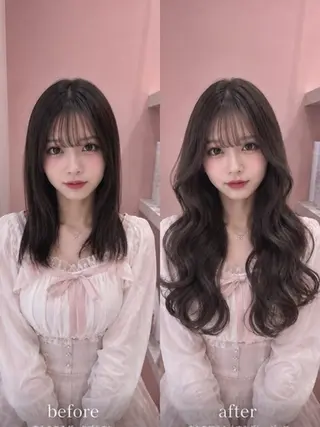 カラー ロング むら 結菜のヘアスタイル
