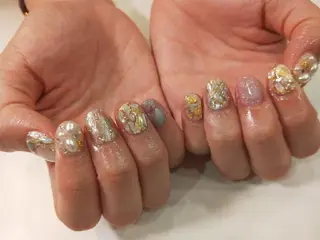 ネイル はばすみれ🎀ﾈｲﾙ 光ﾌｪｲｼｬﾙ ﾍｱのネイルデザイン