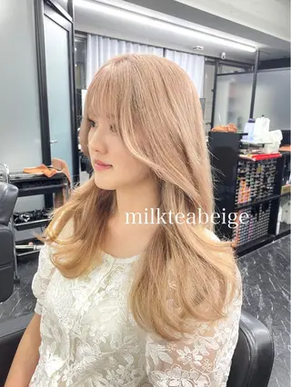 セミロング カラー エクステ🩵ブリーチ 韓国ヘア🩵KAEのヘアスタイル