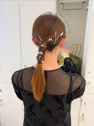 セミロング カラー アレンジ/レイヤー 赤み消し/はるかのヘアスタイル