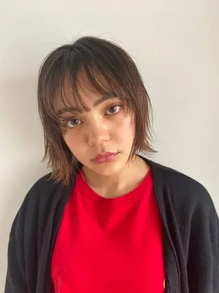 ミディアム カラー パーマ CEINE OURのヘアスタイル