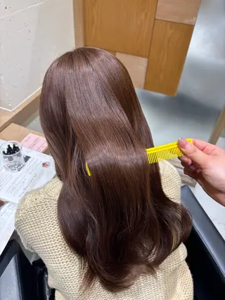 ロング 透明感ツヤカラー/ 縮毛矯正/静岡のヘアスタイル
