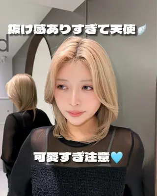 ミディアム 似合わせno.1💎 韓国レイヤーまなかのヘアスタイル