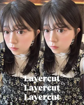 セミロング カラー 🤎韓国ヘア ベージュ まゆか🤎のヘアスタイル