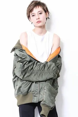 ショート カラー パーマ THE USUAL ユージュアルのヘアスタイル
