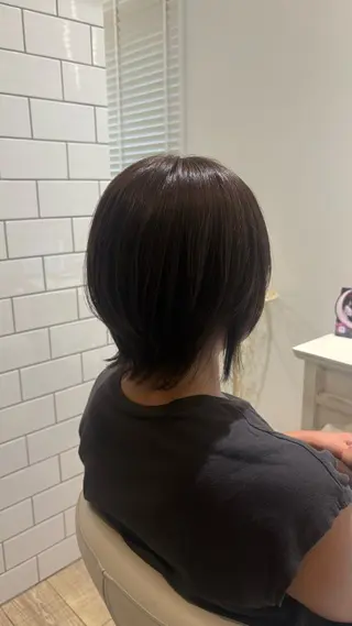 ミディアム カラー 似合わせ 顔周りYUUGAのヘアスタイル