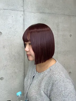 ショート カラー ヘアアレンジ ボブ艶モテカラー🫧 カリンのヘアスタイル