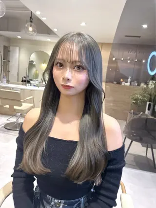 ロング カラー 透明感カラー🌿 グレージュ🐺陽介のヘアスタイル