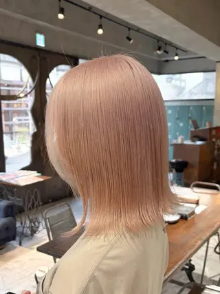 ミディアム カラー 似合わせベージュ 🍯ayumi🍯のヘアスタイル