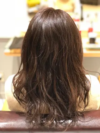 セミロング カラー パーマ ヘアアレンジ 【ツヤ髪美容師】 ツダケイスケのヘアスタイル