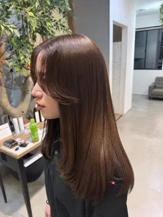 セミロング Hikari／暖色／ ブラウンカラー🤍のヘアスタイル