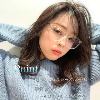 ミディアム カラー パーマ ヘアアレンジ 髪質改善/韓国風 レイヤー/田村祐樹のヘアスタイル