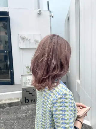 ミディアム カラー 佐藤史哉* 韓国レイヤー赤み除去のヘアスタイル