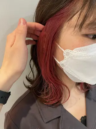 セミロング 岩下昂世/ ハイトーン/デザインのヘアスタイル