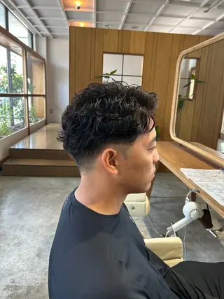 ショート パーマ メンズ 佐藤 悠生 メンズパーマ.カットのヘアスタイル