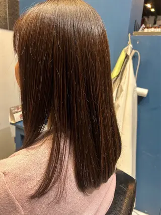 セミロング 艶髪 藤原まいこのヘアスタイル