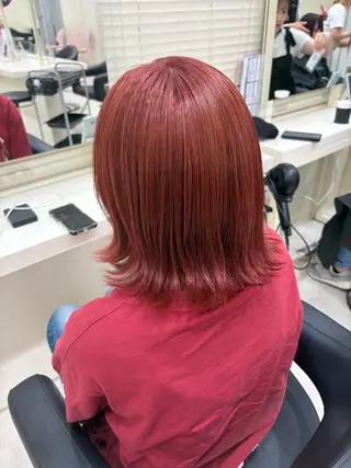 ミディアム カラー ヘアアレンジ 🌈くれは🎨デザイ ン🌟ダメージレスのヘアスタイル
