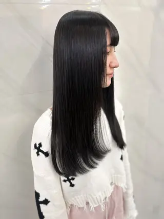 ロング カラー 髪質改善🩵縮毛矯正 代々木/木下のヘアスタイル